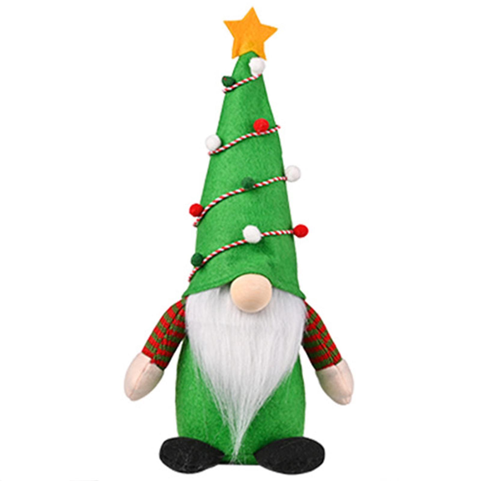 Christmas Gnomes Decorations Elks Hat Fluffy Gnomes
