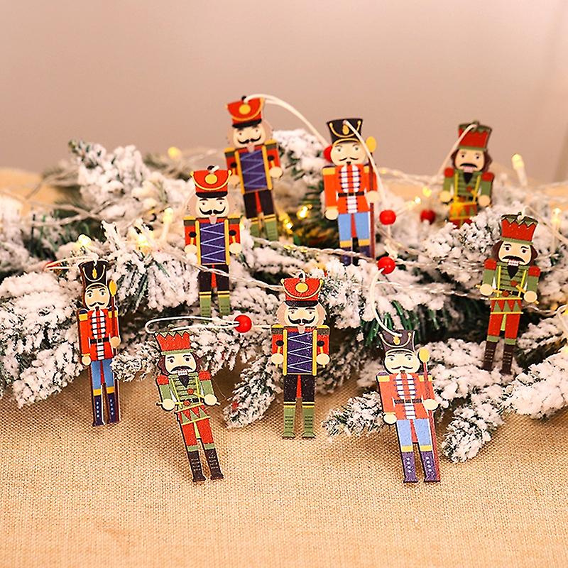 1set Nutcracker Soldier Hanging Pendant Xmas Tree Decor Puppet Home Ornaments