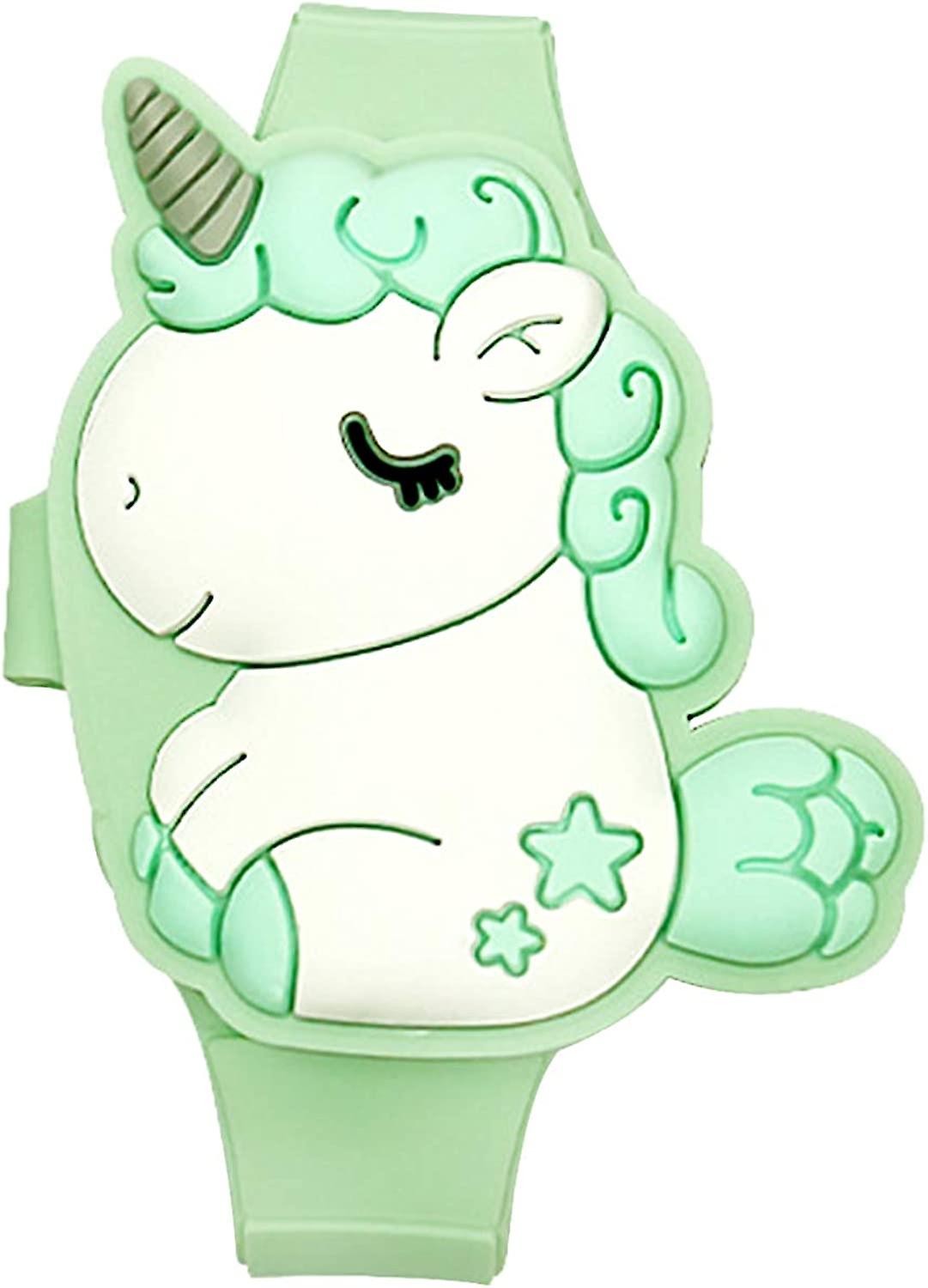 שעון חד קרן לילדים לילדות קטנות, זמן למידה 3d קריקטורה חמודה צורת פעוט עיצוב צדפות ילדים דיגיטלי led שעון לילדים מתנות יום הולדת גי