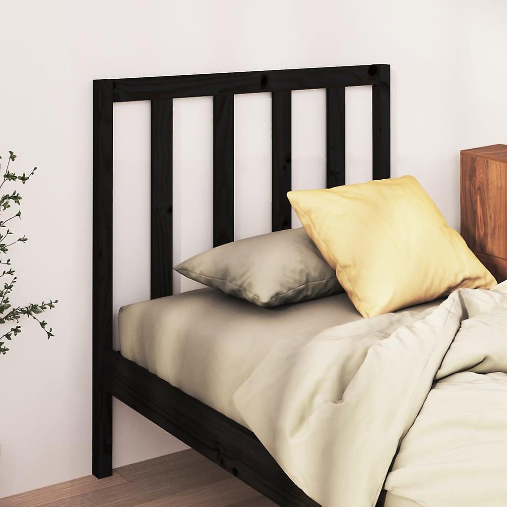 Headboard Black 95x4x100 cm Solid Pine Wood