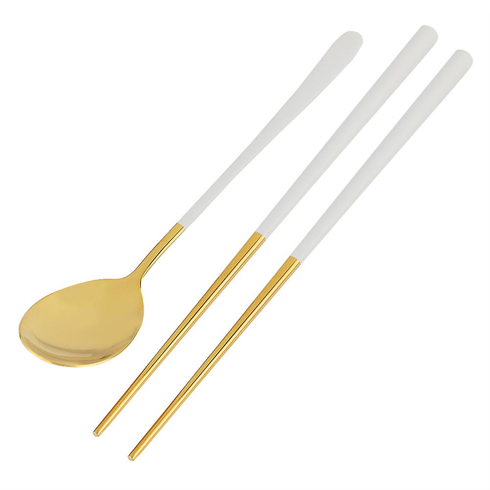 Reusable Stainless Steel Chopsticks Spoon Set Dinnerware Tableware