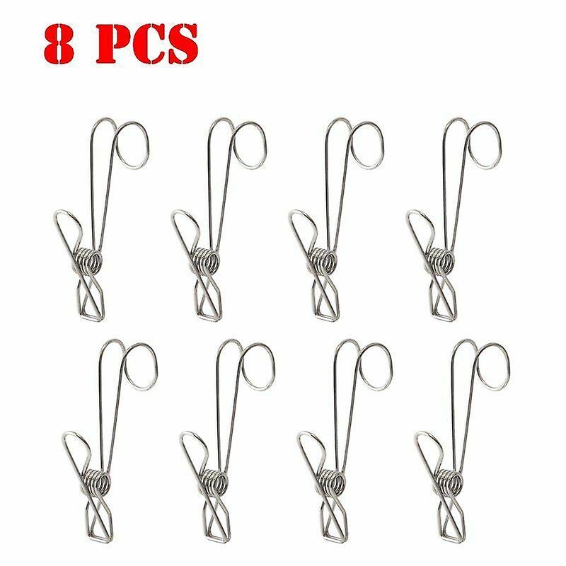 Hook Clip Storage Rack Kitchen Bathroom Multipurpose Stainless Steel Holder 8Pcs