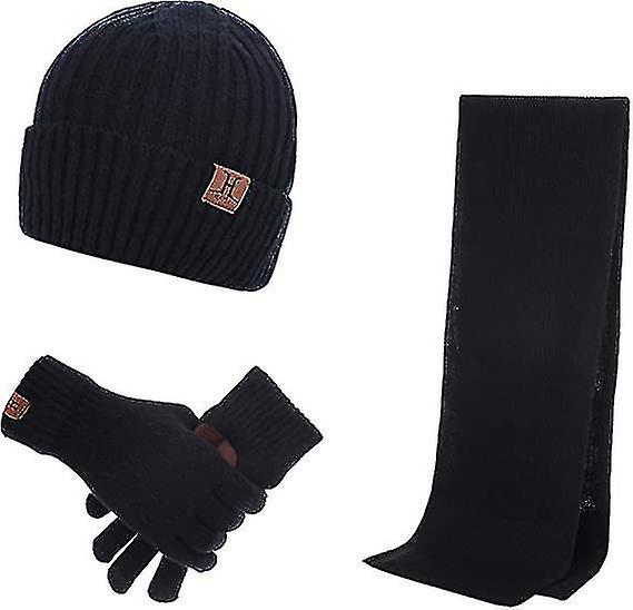 Beanie Scarf Touch Screen Glove Set Unisex