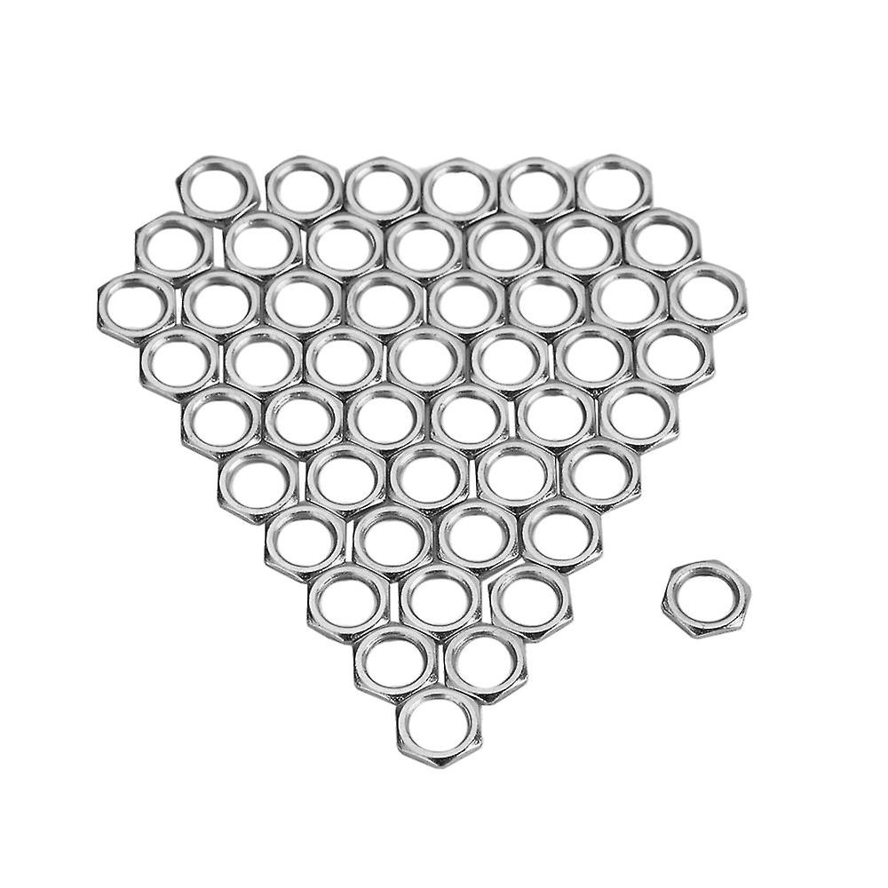 50 Pack Bass Guitar Jack Nut Slim Nut 8mm Diameter Silver