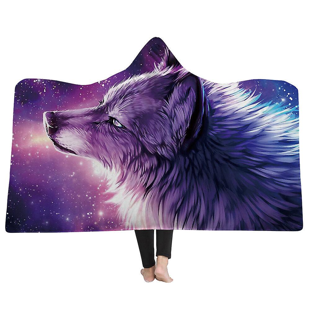 Soft Hooded Blanket Throw - Warm Plush Winter Cloak With 3d Printing For Home Sofa Bedding