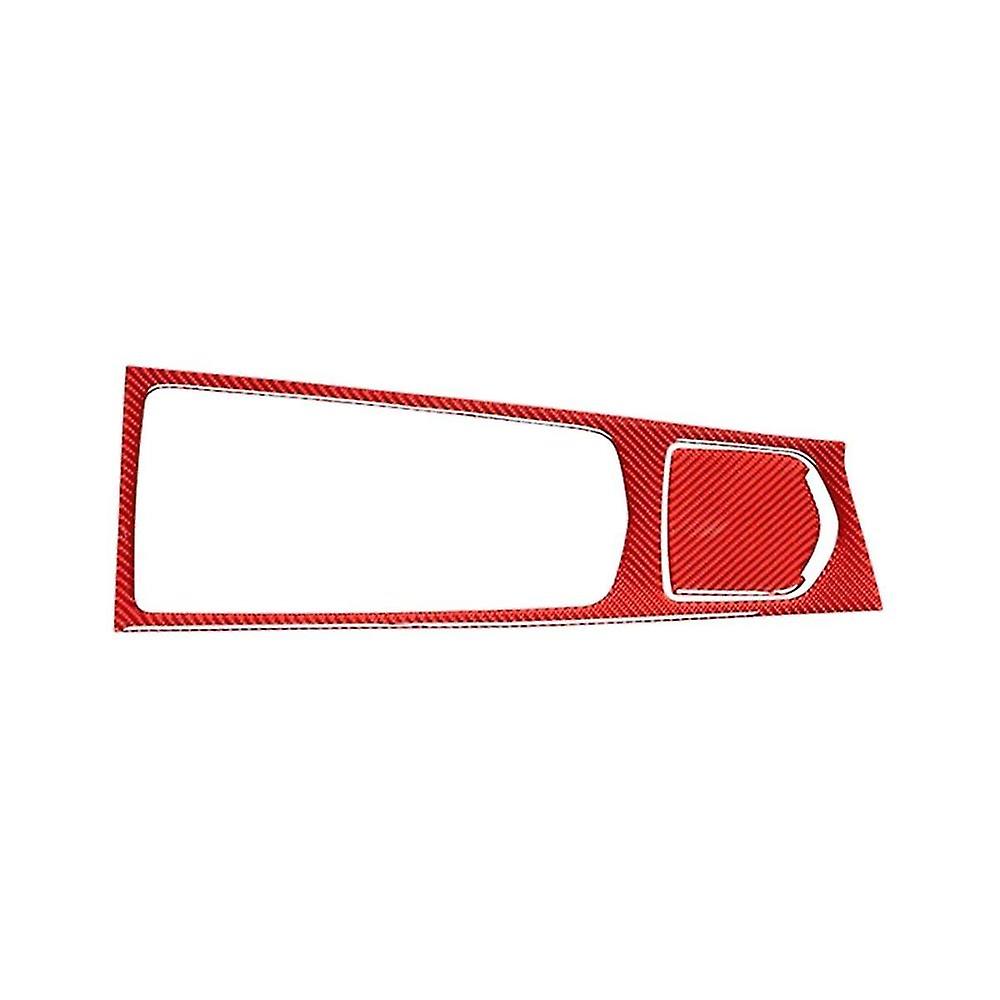 Carbon Fiber Red Interior Control Multimedia Panel Sticker For 2010-2016 Lhd