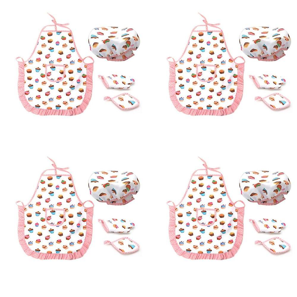 4pcs Kids Cooking And Baking Set Includes Apron Chef Hat, For Toddler