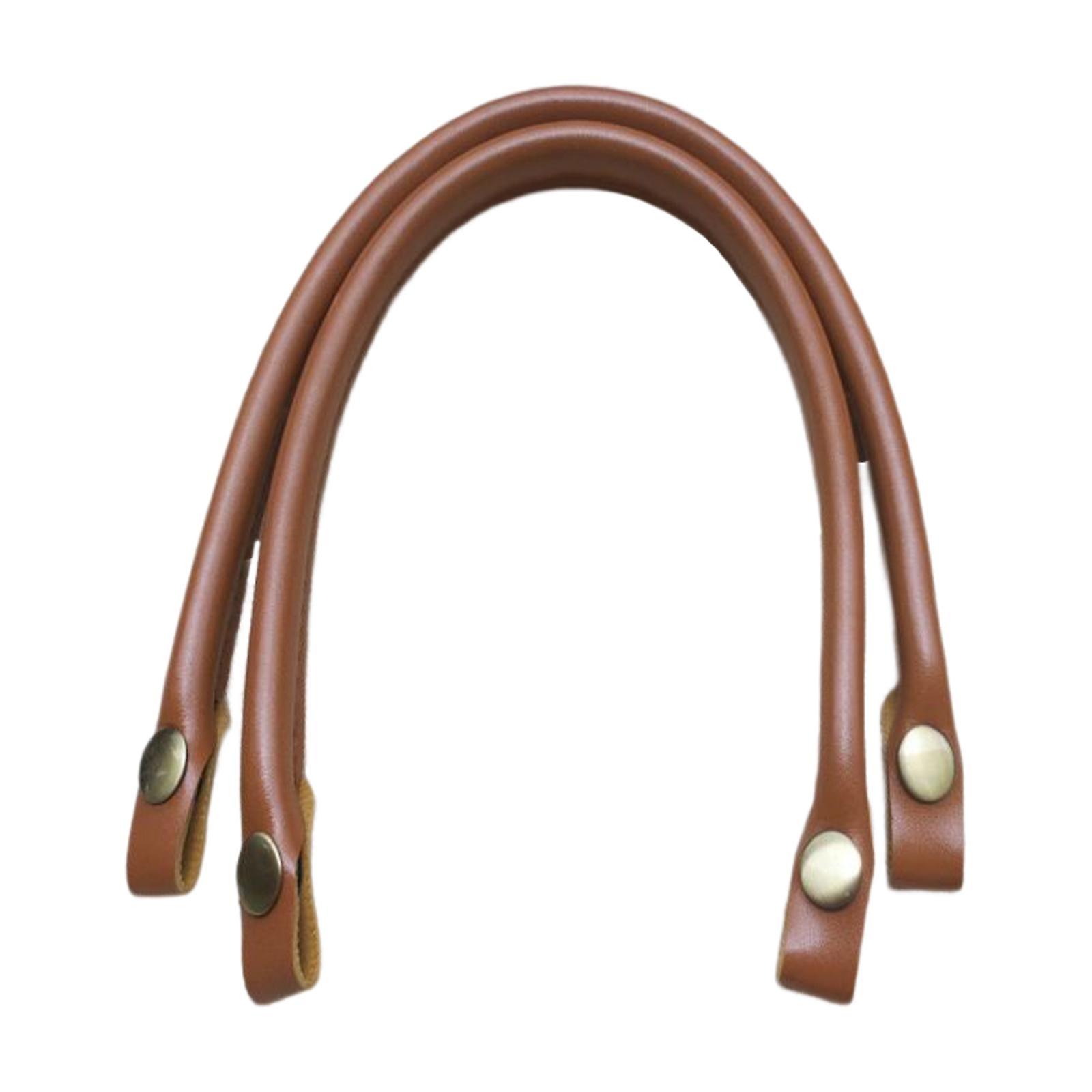 2x PU Leather Bag Handles for Replacement Bag Making DIY Craft Light Brown