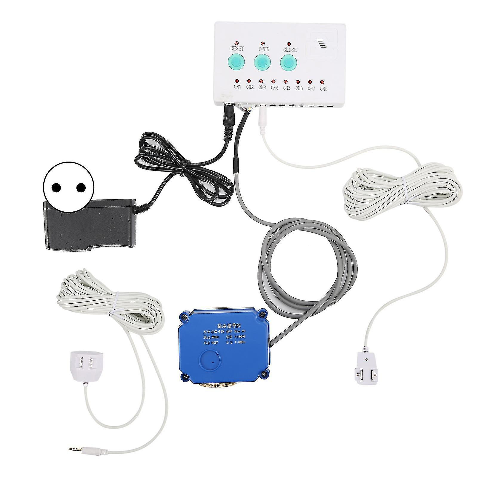 Alarm sensor enkele messing kogelkraan Dualway water lekken detectiesysteem Kit Ac100240v (eu Plug)