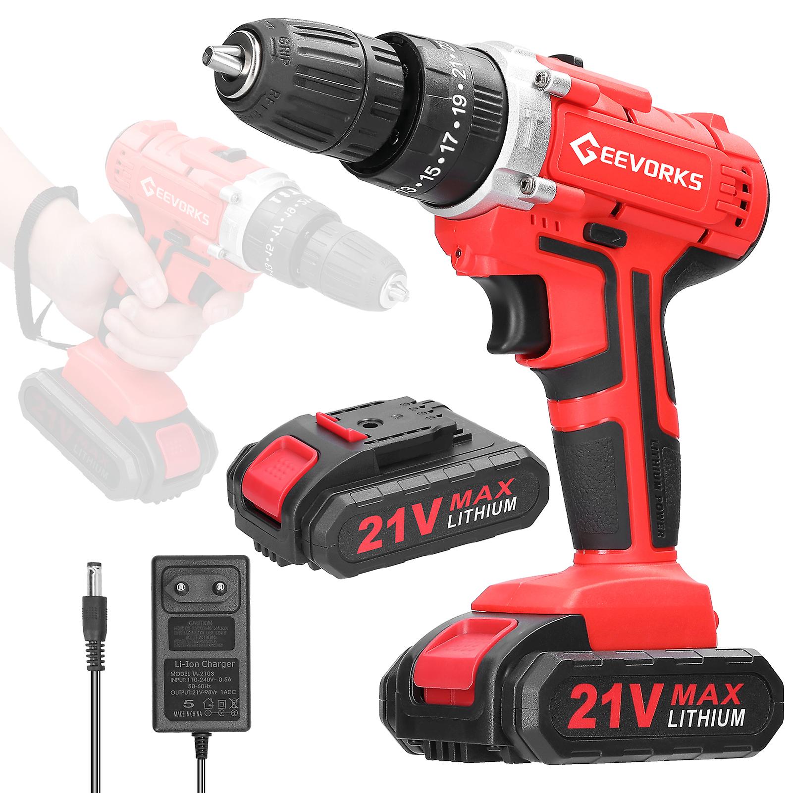 Household Multifuctional 21v Electric Drill 3 Working Modes 2 Speed Control