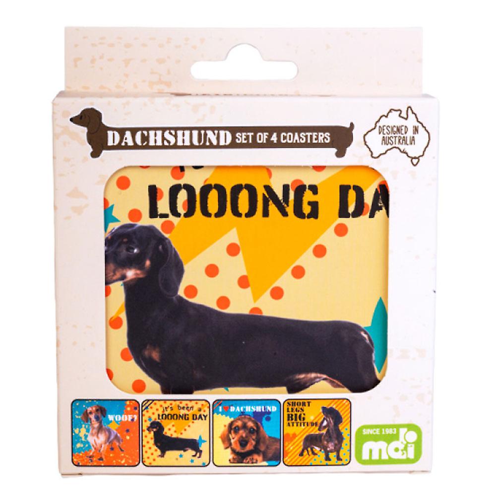 MDI Australia Dachshund Coasters Set Pack med fyra glasunderlägg av högsta kvalitet