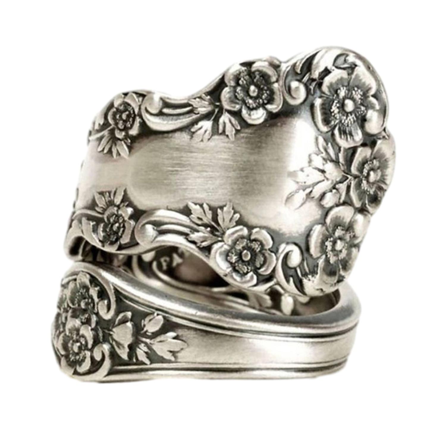 Party Ring Electroplating Polished Surface Geometric Flower Patterns Unfading Gift Giving Finger Ban