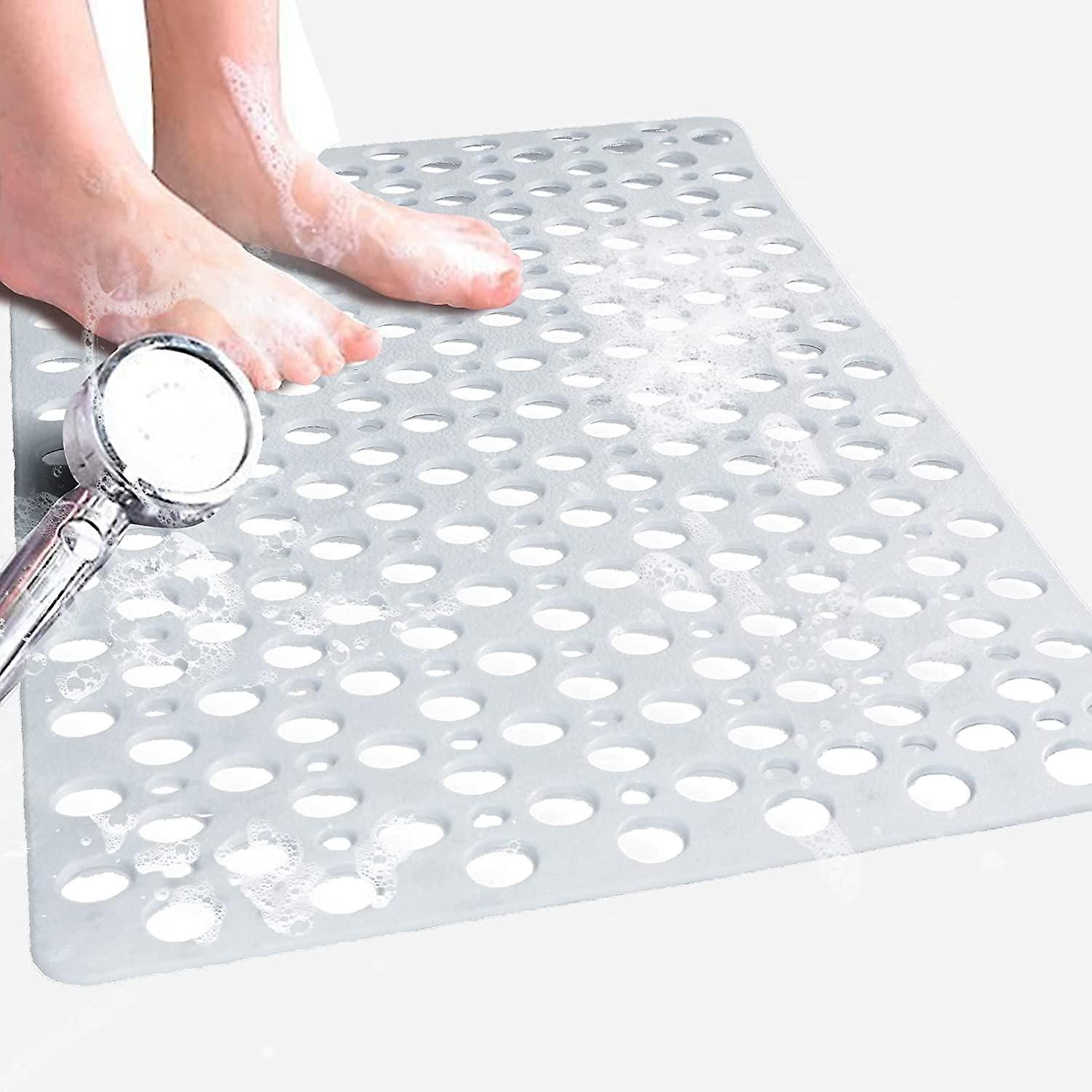 Non-Slip Shower Mat, 43x75 cm Square Bath Mat, Machine Washable Non-Slip Bath Mat with Suction Cup,
