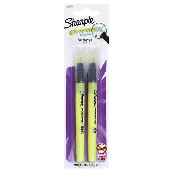 Sharpie Clear View Highlighter Stick, Yellow, 2 Count
