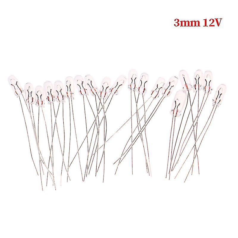 20pcs Miniature 3/4mm 6v 12v Lamp Light Bulb Edison Incandescent Filament Rice
