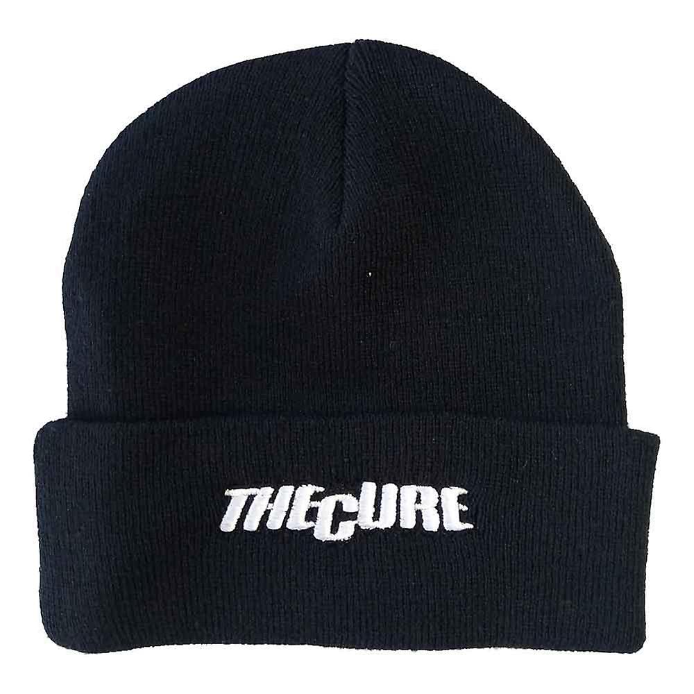 The Cure Beanie Hat Text Logo new Official Black