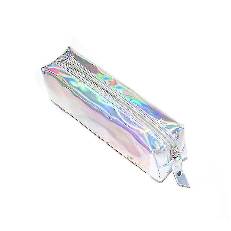 Silver Holographic Iridescent Laser Pencil Case Cute Box