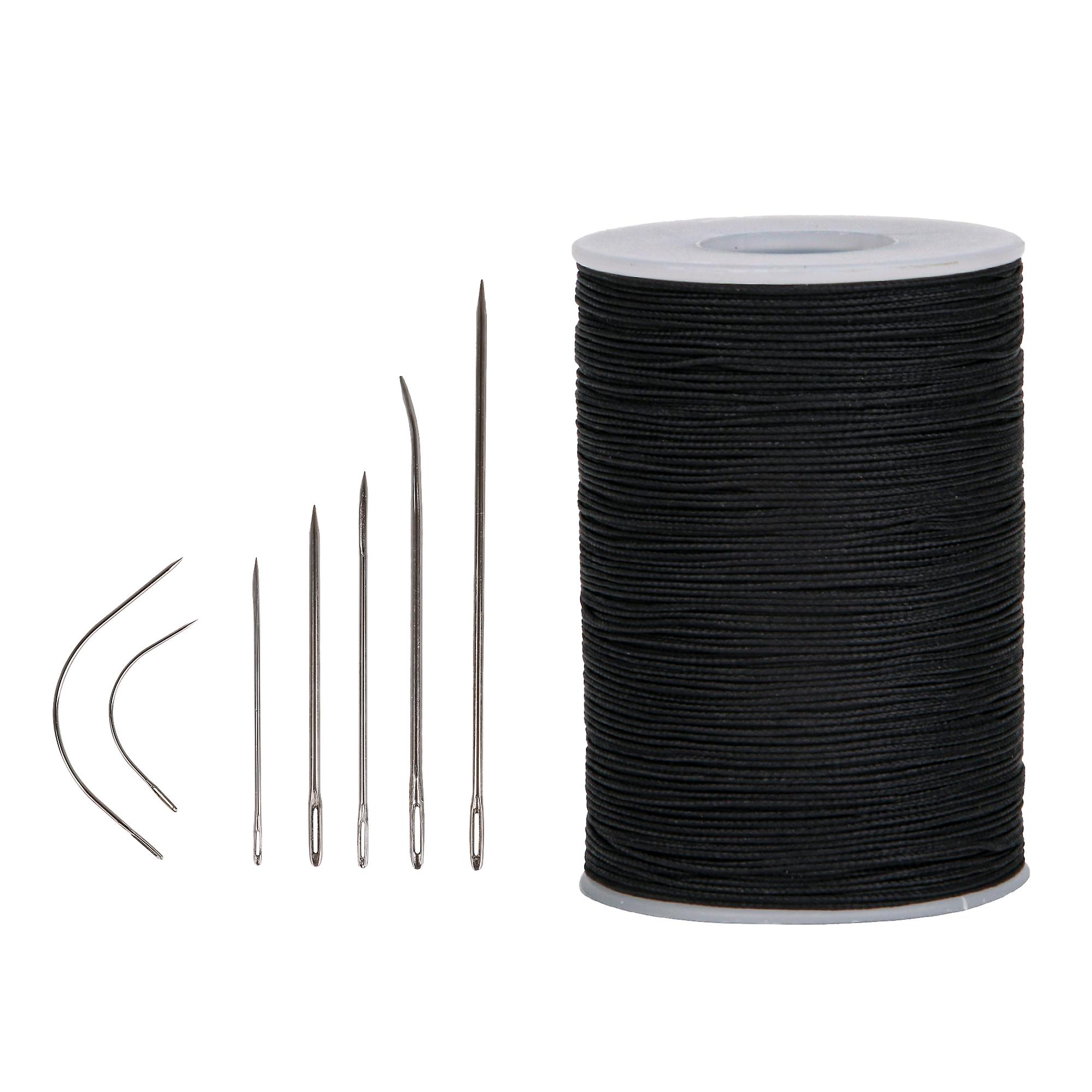 Black Wax Polyester Twisted Cord Leather Sewing String Round Thread Line 0.5mm