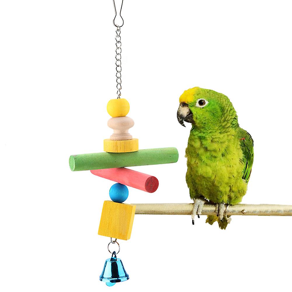 Wooden Colorful Playing Chewing String Toy for Bird Parrot Birdcage Accessory