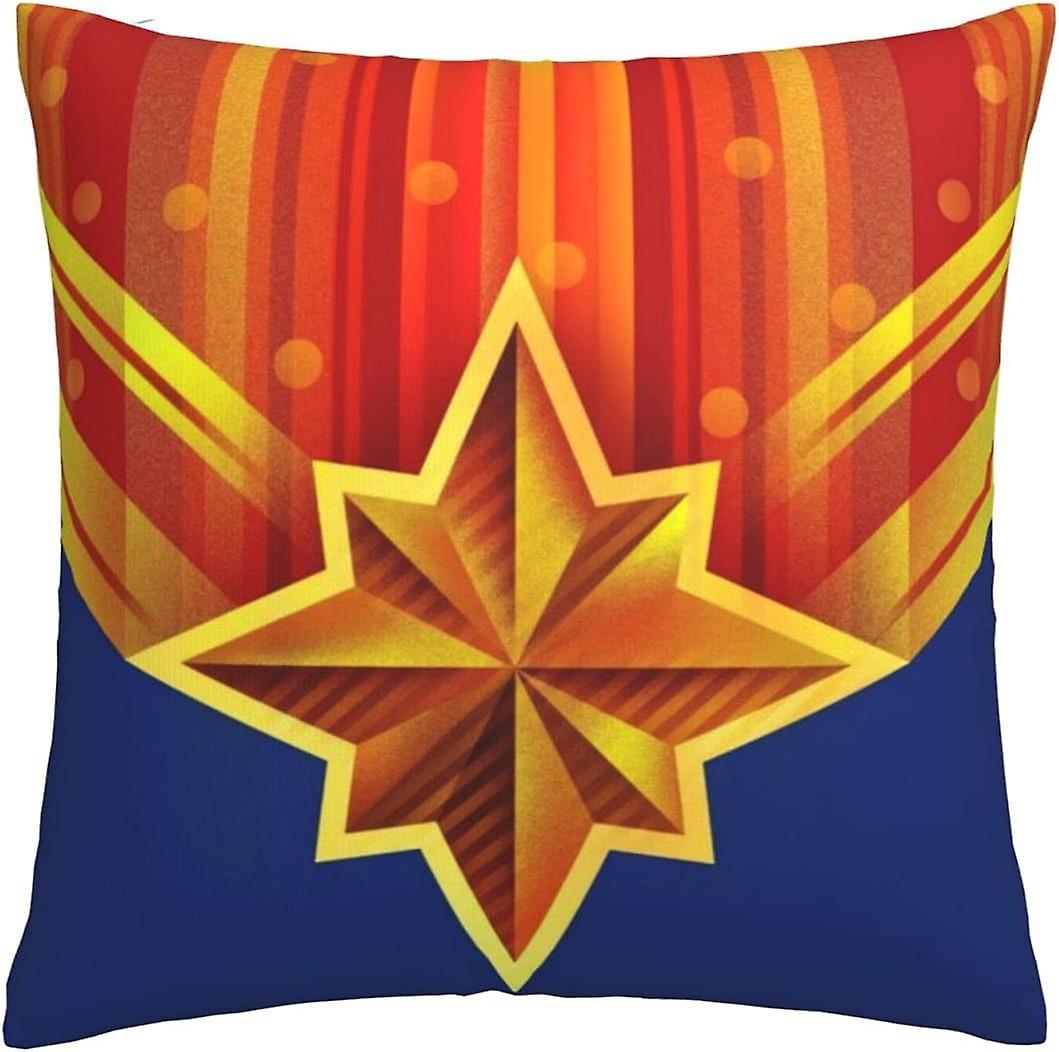 柔らかく快適なキャプテンマーベルクッションカバー45 x 45 cmスクエアスロー枕カバーソファ寝室の車の屋外の装飾18 x 18インチ両面pr