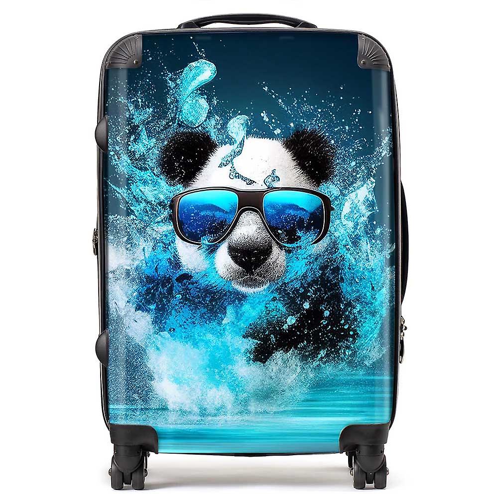 Panda With Glasses Splashart Water Suitcase