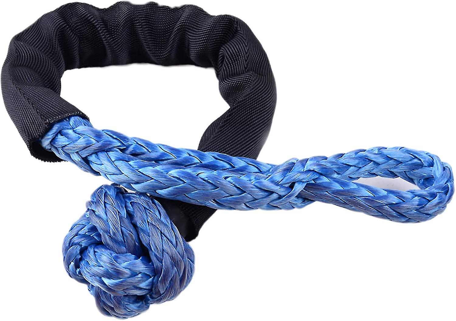 Outdoor Rescue Rope Soft Shackle Synthetic Rope with Protective Cover (Blue)