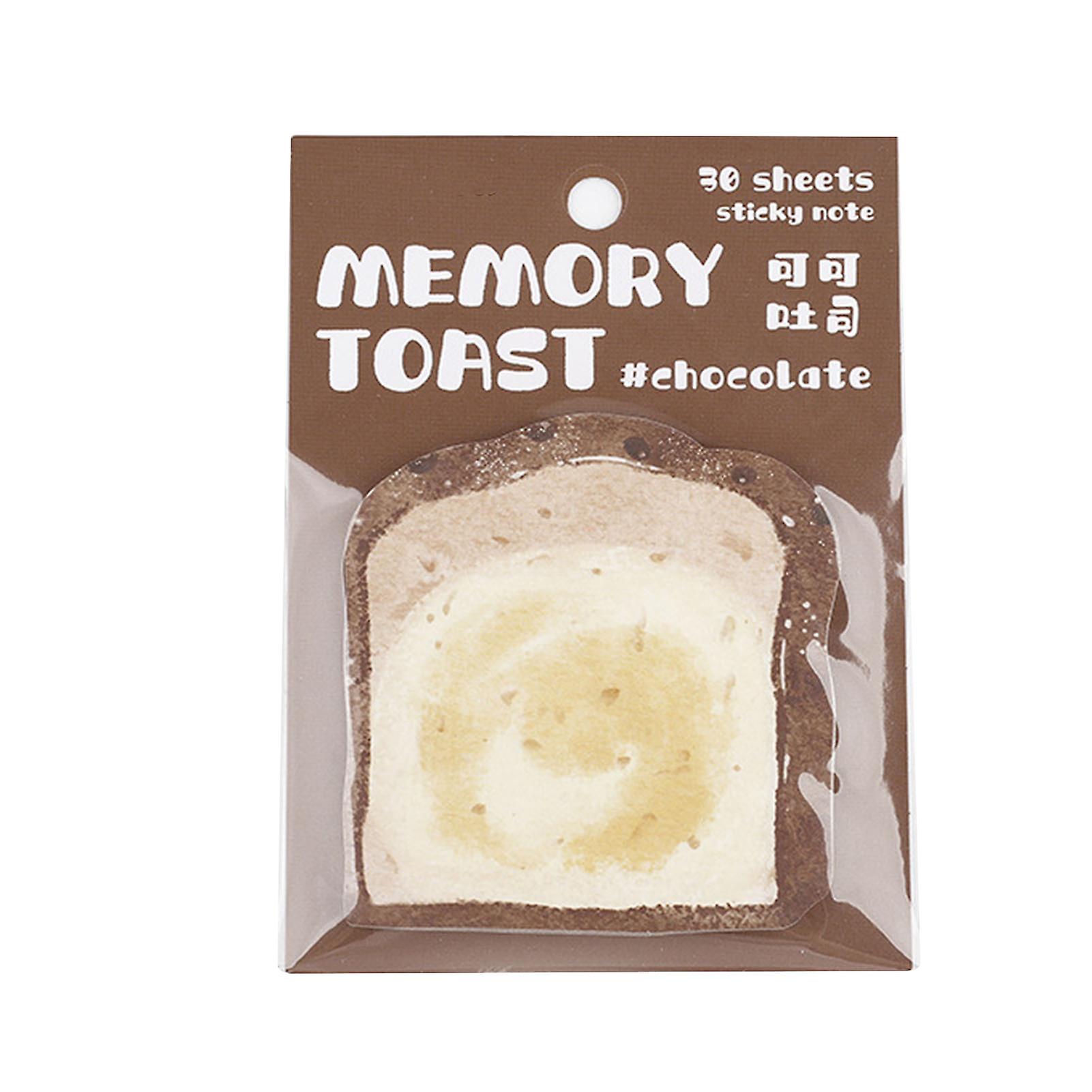 30 Sheets Sticky Notes Cute Toast Bread Shaped Stickers Memo Pads for Study Work