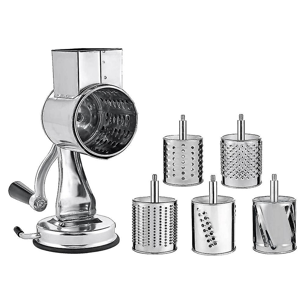 Stainless Steel Cheese Grater, Rotary Chopper, Vegetable Shredder Salad Slicer Multi-use Hand Grate