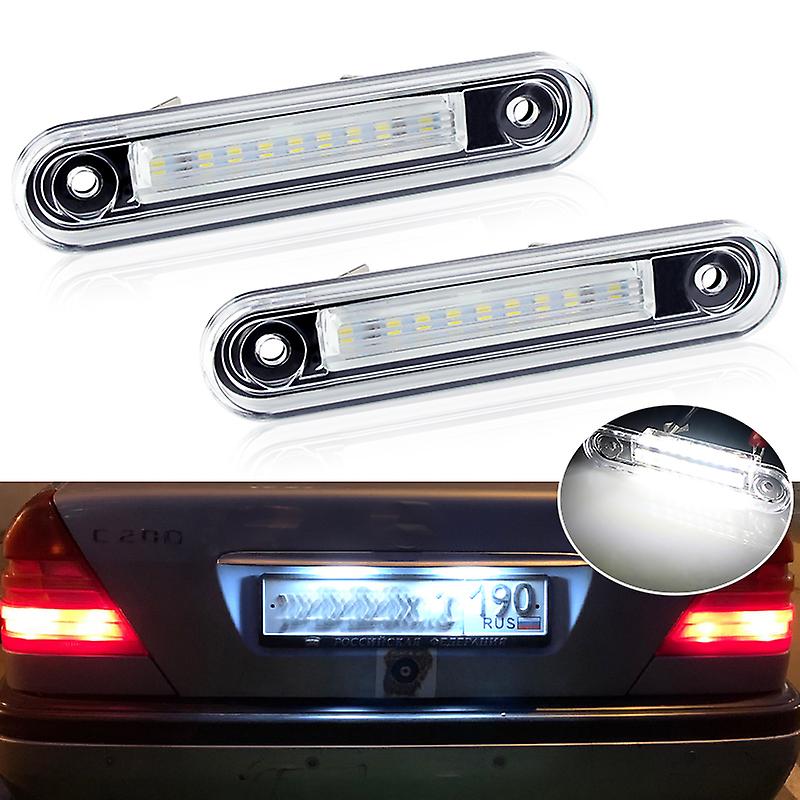 2x Canbus White 18smd Rear Led License Plate Lights Lamp For Benz E-class W124 W201 C-class W202