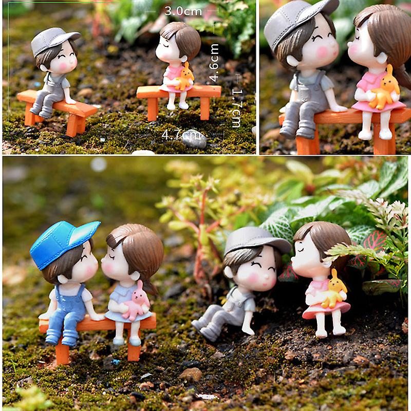 8 قطع عشاق مصغرة المناظر الطبيعية الحلي حديقة بونساي دمية الديكور البراز زوجين الحلي الصغيرة