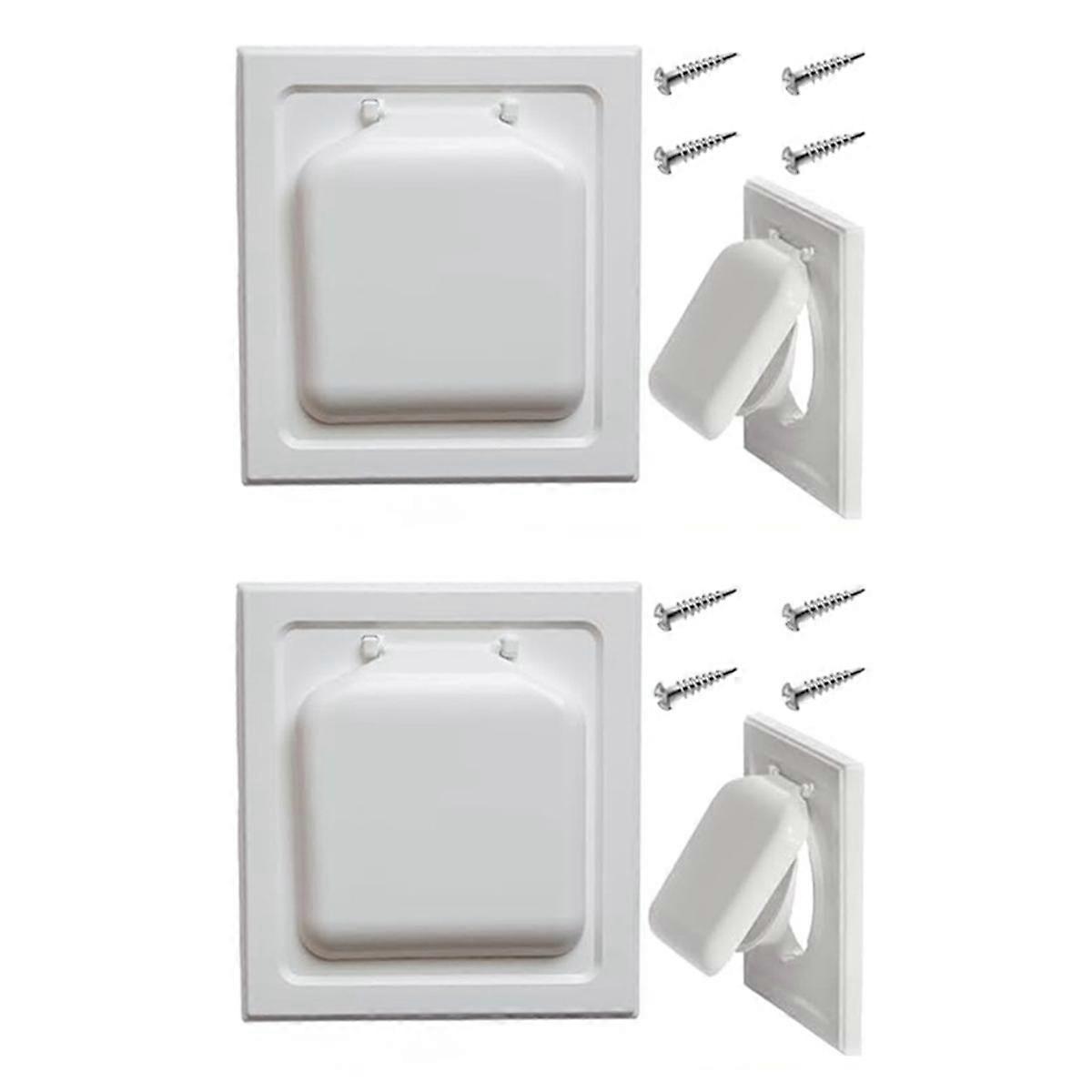Dubbeldörrtorktumlare Ventilationsskydd Utomhus 4 tum, Valfritt utomhusventilationsskydd, Luddfritt uppsamlingsnät Avgasskydd Vent (2PCS)