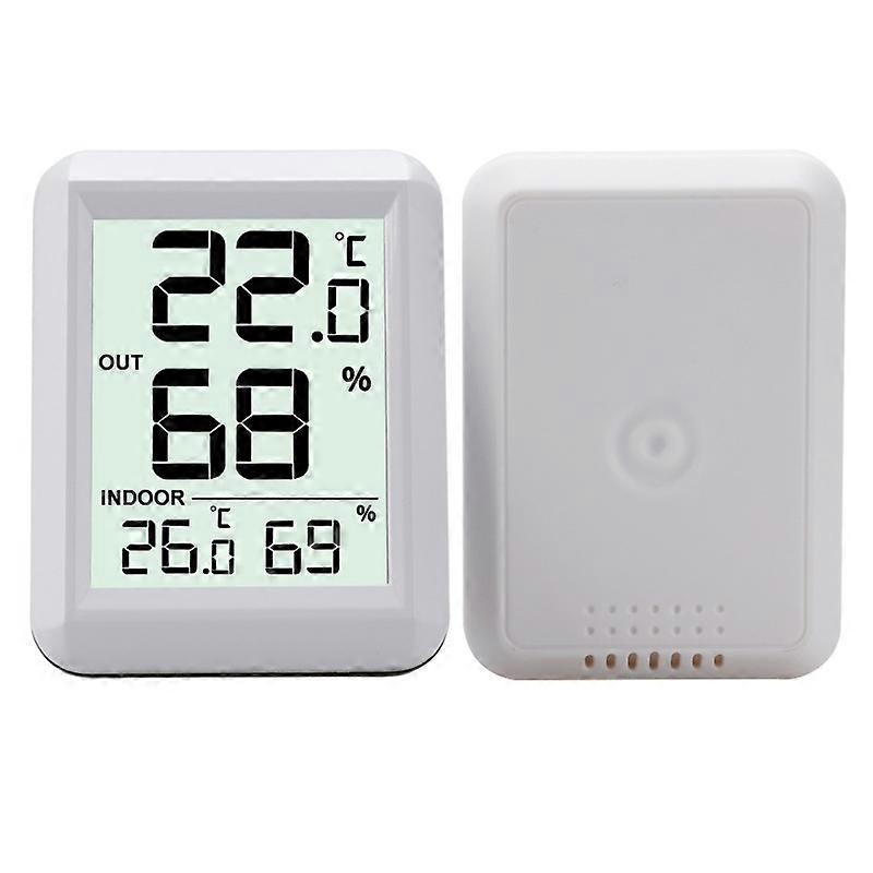 Indoor and Outdoor Thermometer, Connected Thermometer with Wireless Outdoor Sensor, Digital Hygrometer Thermometer with Large LCD Display, / Switch