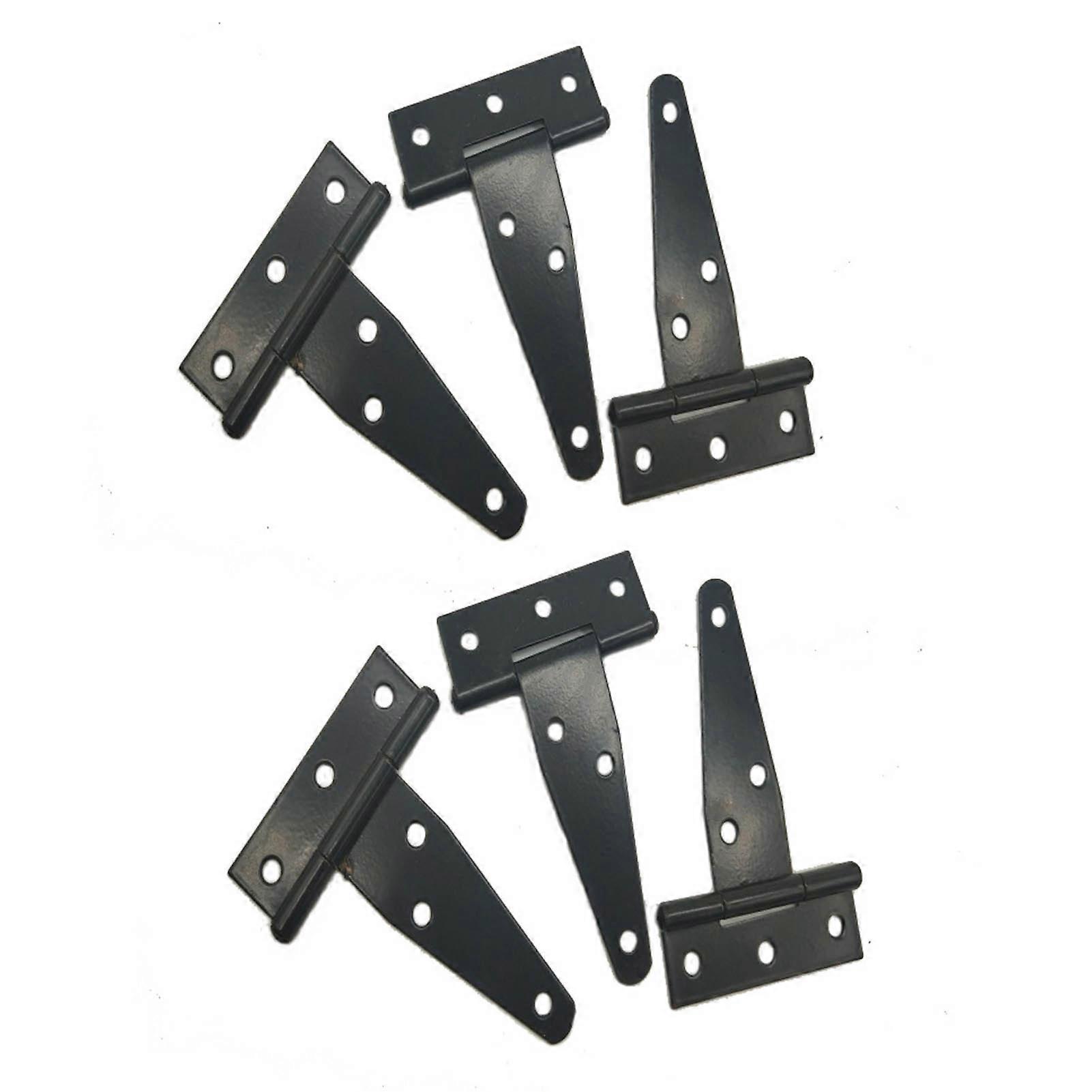 6 PCS 7.9in Galvanized T Hinge Slotted Triangular Hinges Bearing Door Replacement Hinge NO.8107