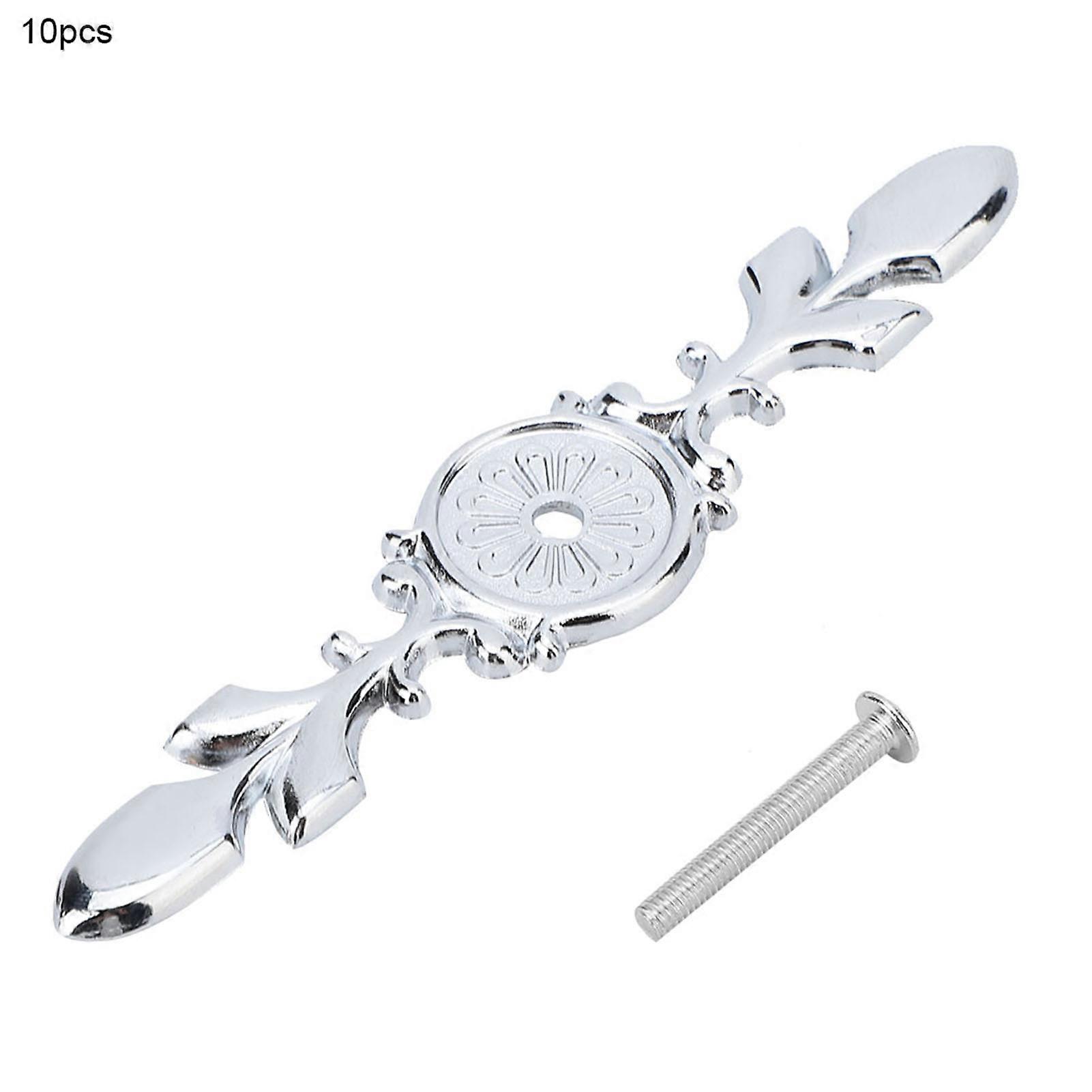 10pcs Zinc Alloy Cabinet Handle Back Plate Retro Style Single Hole Door Handle Backplates(#2)