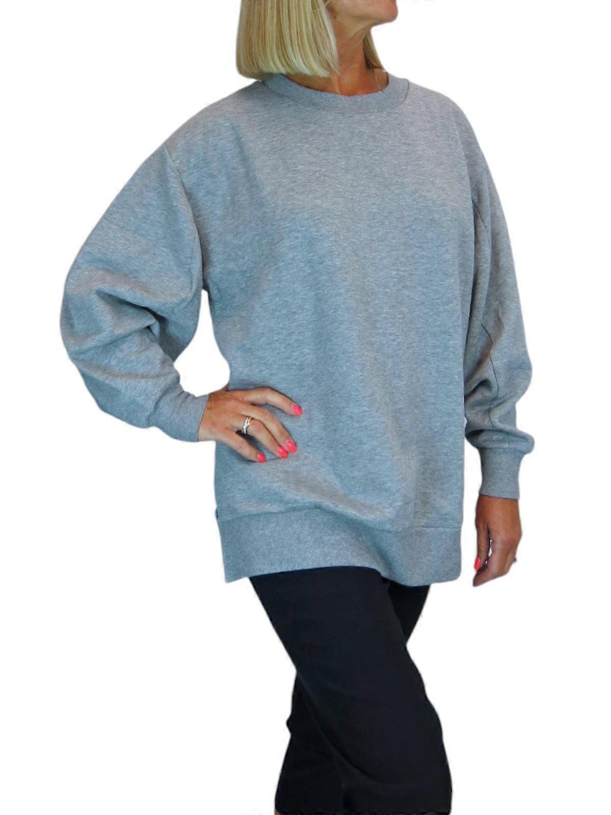 Paulo Due Womens Oversized Soft Fleece Sweatshirt Black
