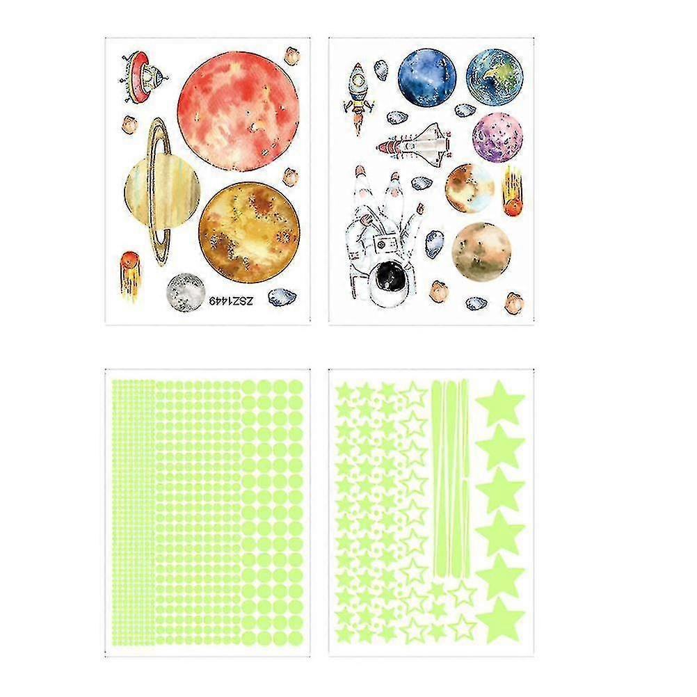 4 Sheets Glow In The Dark Wall Stickers