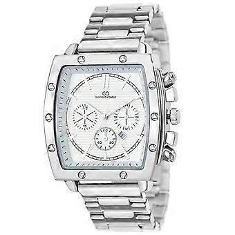 Montre homme quartz carrée acier et fond blanc