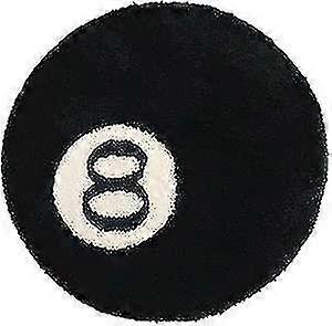 Simulation Billard 8 Ball Tæppe Rund Tufting Blød Stol Pad Anti-slip Badegulvmåtte Børn Soveværelse Sort tæppe Decor Tæpper, Black Circle Tæpper Til Livi