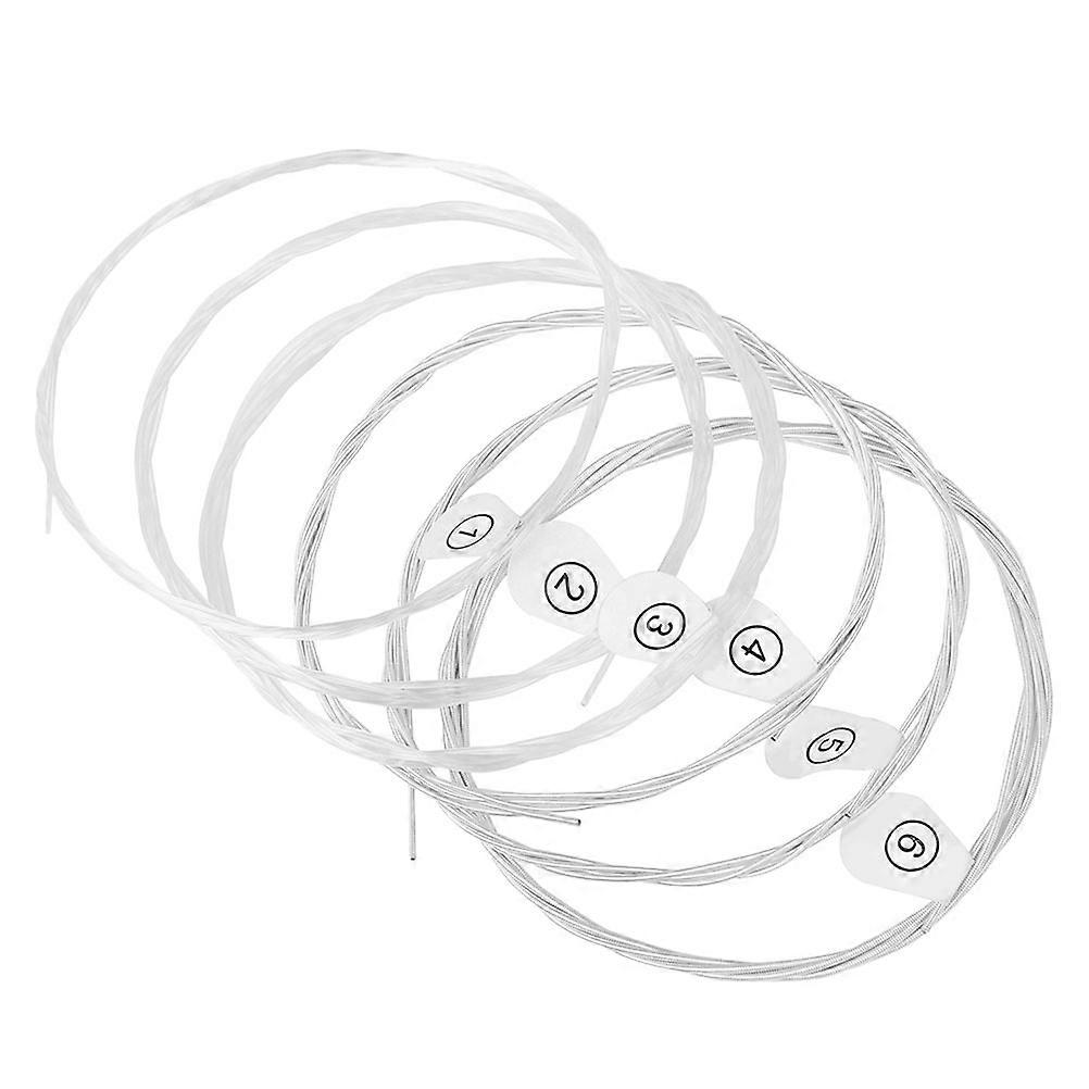 6Pcs Wooden Guitar String Folk Guitar String Silver Plated Copper Strings Wooden Guitar String Kit