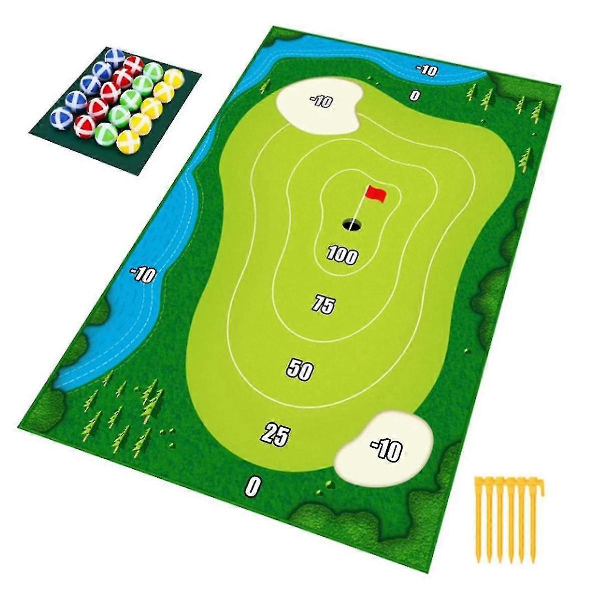 Chipping Golf Game Mat Chipping Game With Chip Golf Balls Golf Set Mat Indoor Outdoor Toss Game For