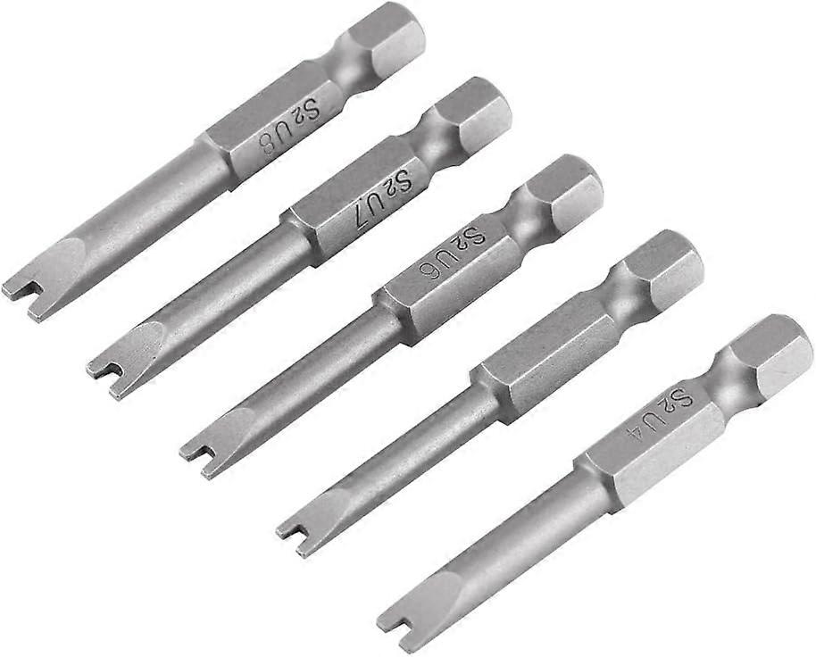 5Pcs Set 50mm 1/4" Magnetic Screwdriver Bits Hex Shank U Shape Head for Electric Screwdriver U4-U8