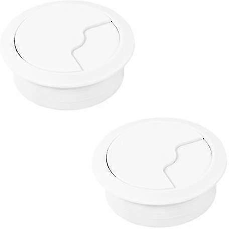 Cable Entry | Office | Cable Socket Hole 60 Mm | 2 Wireless Round Cable Grommets | White Plastic