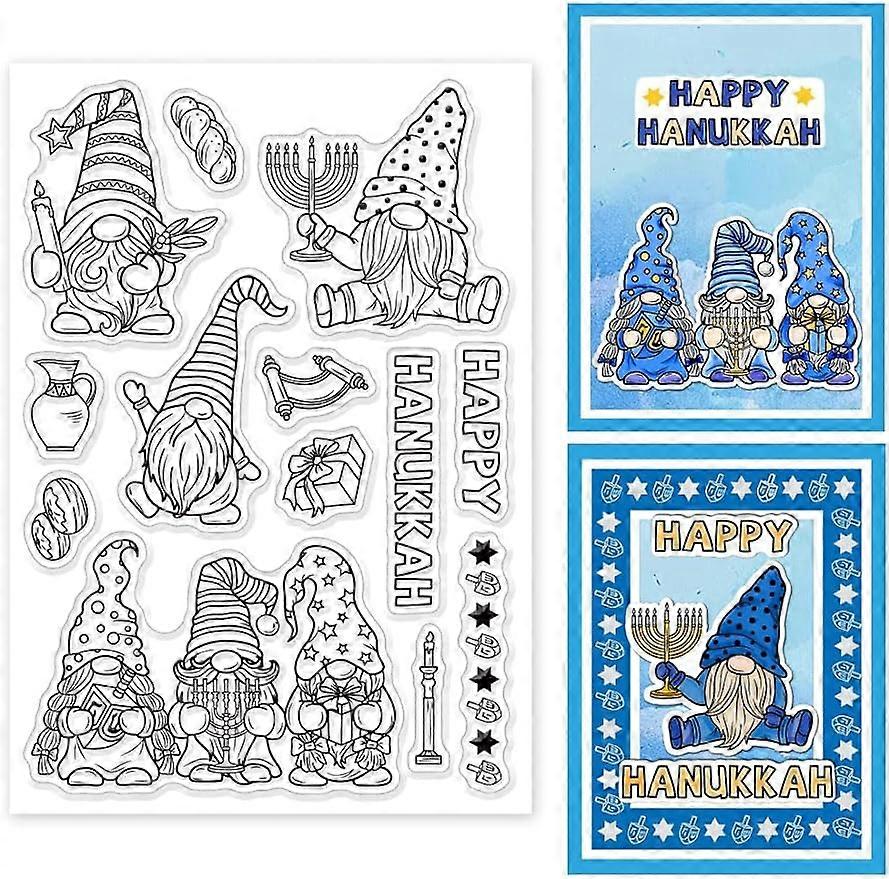 1Sheet Hanukkah Gnome Elf Silicone Clear Stamp