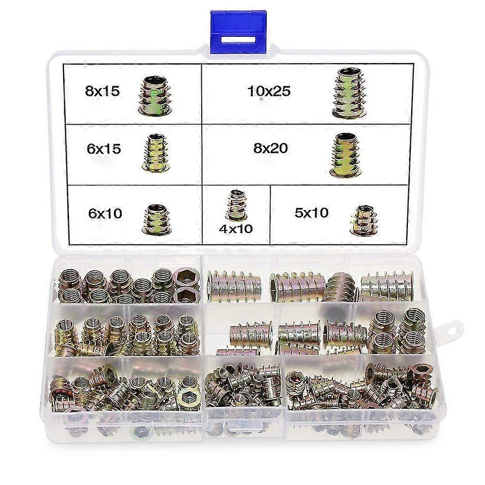 Thread Insert Wood, 100 Pieces Zinc Alloy Furniture Hexagon Socket Screw, Inserts Thread Insert
