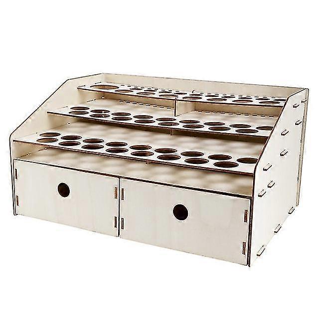 Diy wooden organizer paint bottles display rack brushes holder stand storage model tool