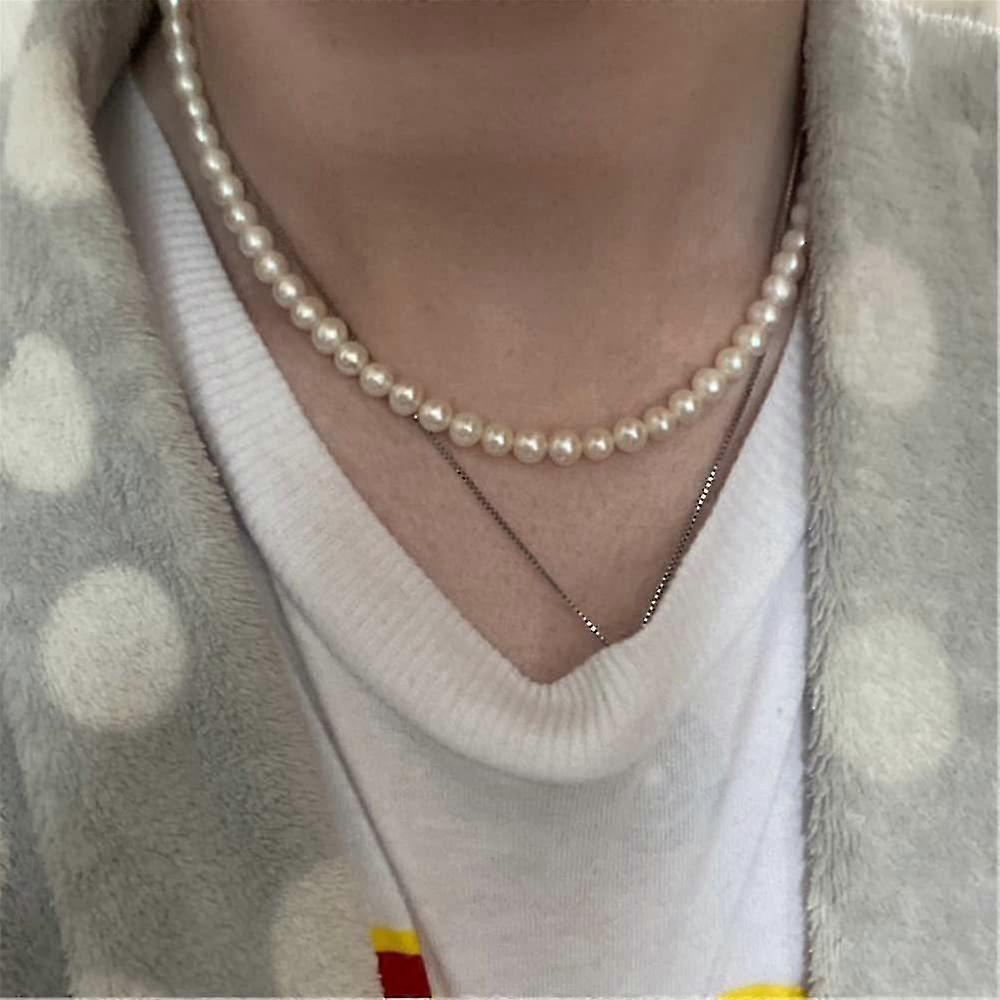 pearl necklace men simple handmade strand bead necklace 2022 new trend