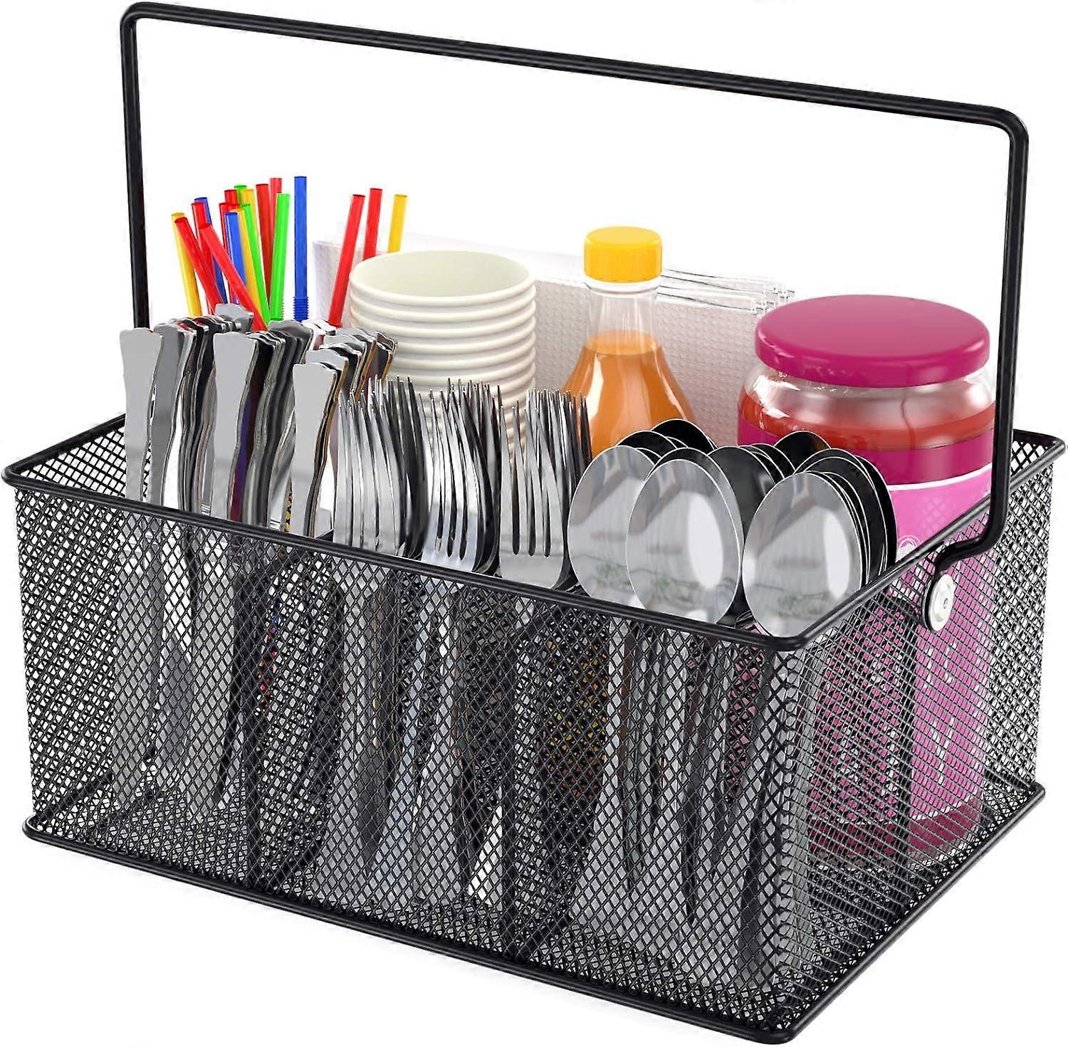 Flatware Caddy Mesh Kitchen Cutlery Holder Organizer Condiment Storage