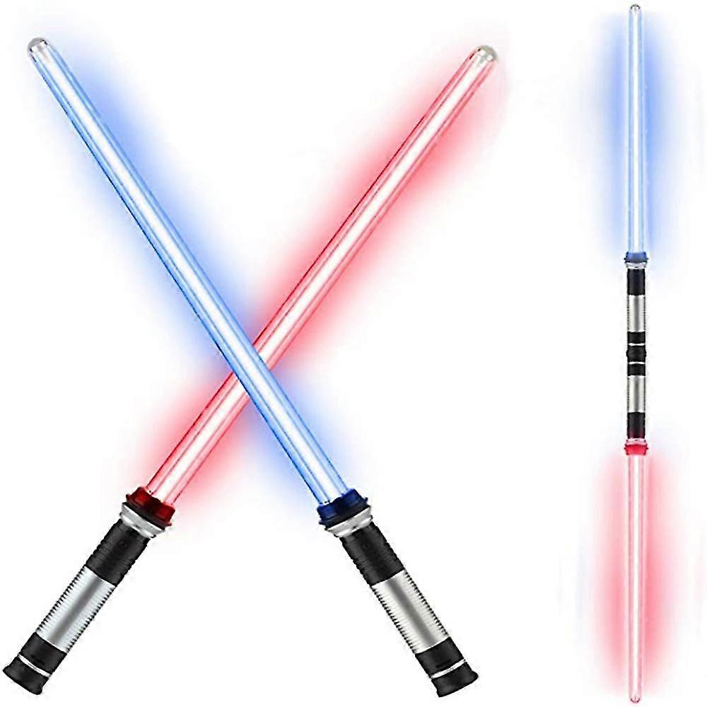 2 Pcs/set Lightsaber 7 Colors Light And Fx Sound Extendable Double-edged Sword,cosplay Props Toys Weapons Gift