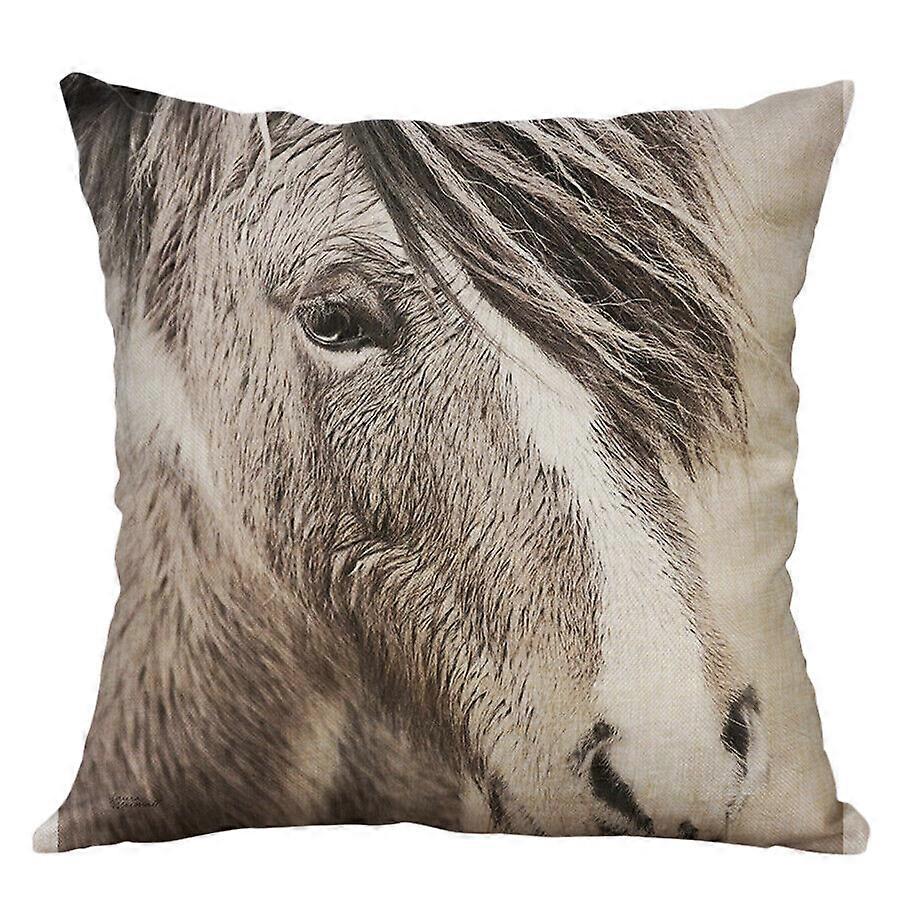 馬の印刷コットンリネンハイピローケースカバーソファウエスト家の装飾デザイン293jpjcjh