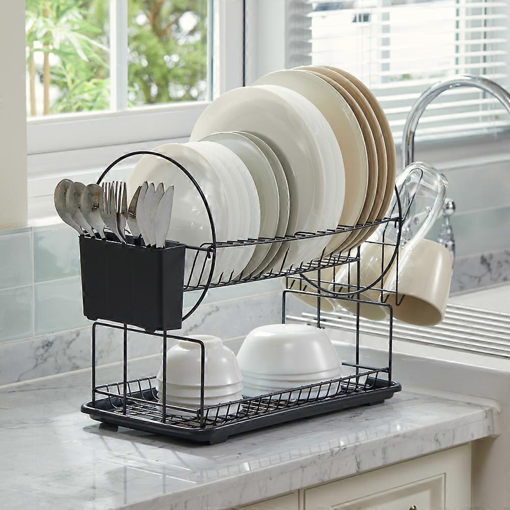 Livingandhome Kitchen Expandable Organizer Dish Drainer Rack